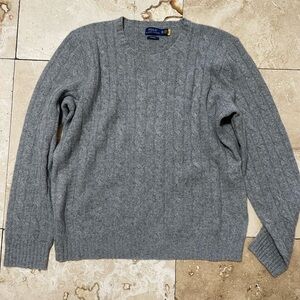 Ralph Lauren Gray Cashmere Crewneck Sweater